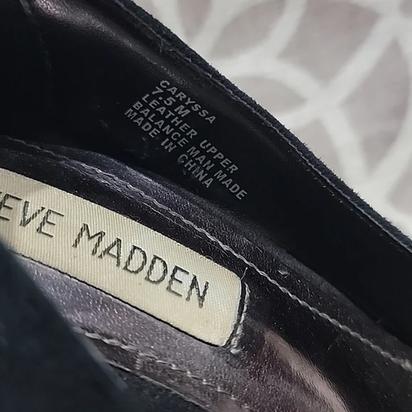 Steve Madden Whimsigoth leather Upper Caryssa Black Suede  Shoes 7.5 - Picture 9 of 10